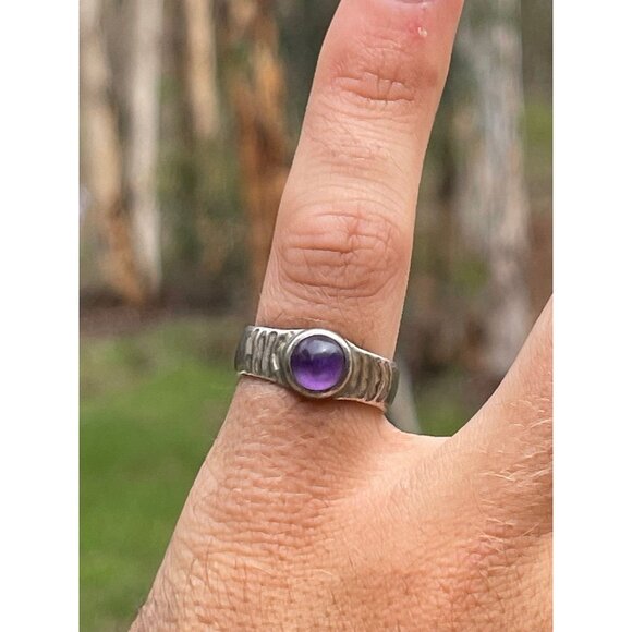 Vintage Amethyst Sterling Silver Ring - Hallmarked - Size 6.5 - Picture 6 of 6